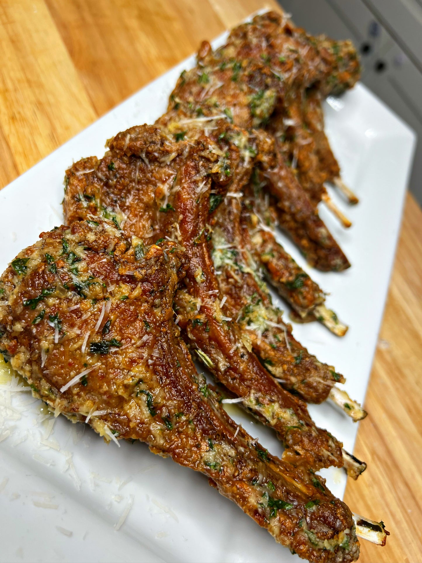 Garlic Parm Fried Lamb Chops